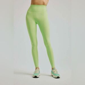 Year of‎ Ours Ribbed High High Waist Leggings Cyber Lime size Medium NWT
